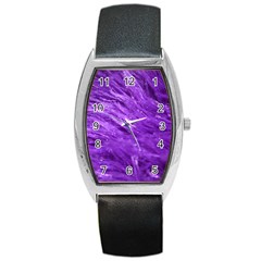 Purple Tresses Tonneau Leather Watch by FunWithFibro