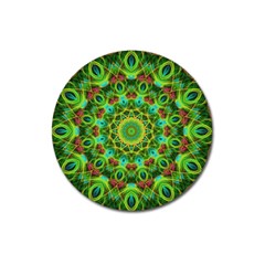 Peacock Feathers Mandala Magnet 3  (round) by Zandiepants