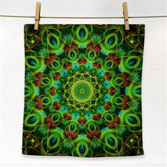 Peacock Feathers Mandala Face Towel by Zandiepants