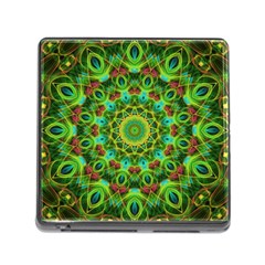 Peacock Feathers Mandala Memory Card Reader With Storage (square)