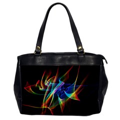 Aurora Ribbons, Abstract Rainbow Veils  Oversize Office Handbag (one Side) by DianeClancy