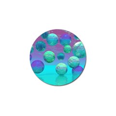 Ocean Dreams, Abstract Aqua Violet Ocean Fantasy Golf Ball Marker 4 Pack by DianeClancy