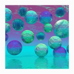 Ocean Dreams, Abstract Aqua Violet Ocean Fantasy Glasses Cloth (medium, Two Sided)