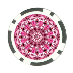 Twirling Pink, Abstract Candy Lace Jewels Mandala  Poker Chip by DianeClancy