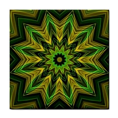 Woven Jungle Leaves Mandala Ceramic Tile by Zandiepants