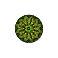 Woven Jungle Leaves Mandala Golf Ball Marker