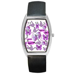 Invisible Illness Collage Tonneau Leather Watch by FunWithFibro