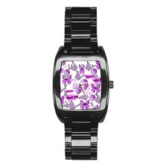 Invisible Illness Collage Stainless Steel Barrel Watch by FunWithFibro