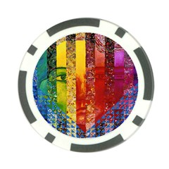 Conundrum I, Abstract Rainbow Woman Goddess  Poker Chip by DianeClancy