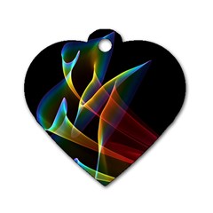 Peacock Symphony, Abstract Rainbow Music Dog Tag Heart (two Sided) by DianeClancy