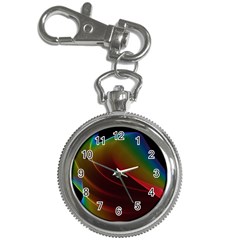 Liquid Rainbow, Abstract Wave Of Cosmic Energy  Key Chain Watch by DianeClancy