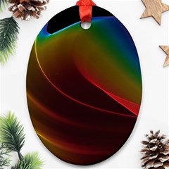 Liquid Rainbow, Abstract Wave Of Cosmic Energy  Oval Ornament (two Sides) by DianeClancy