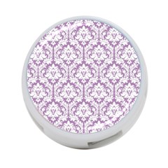 White On Lilac Damask 4-port Usb Hub (one Side) by Zandiepants