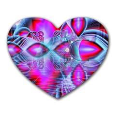 Crystal Northern Lights Palace, Abstract Ice  Mouse Pad (heart) by DianeClancy