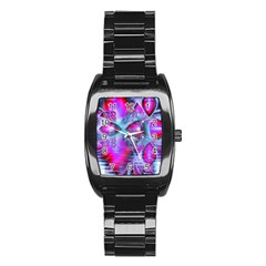 Crystal Northern Lights Palace, Abstract Ice  Stainless Steel Barrel Watch by DianeClancy