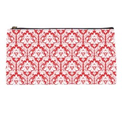 Poppy Red Damask Pattern Pencil Case by Zandiepants