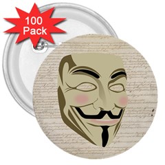 We The Anonymous People 3  Button (100 Pack)