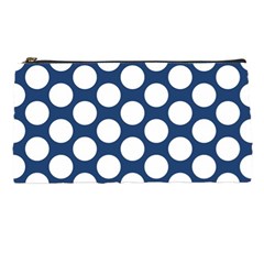 Dark Blue Polkadot Pencil Case by Zandiepants