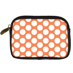 Orange Polkadot Digital Camera Leather Case by Zandiepants