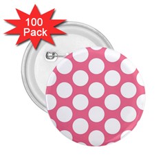 Pink Polkadot 2 25  Button (100 Pack) by Zandiepants