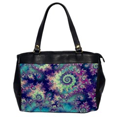 Violet Teal Sea Shells, Abstract Underwater Forest Oversize Office Handbag (one Side) by DianeClancy