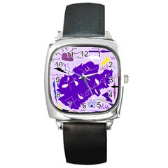 Life With Fibro2 Square Leather Watch by FunWithFibro