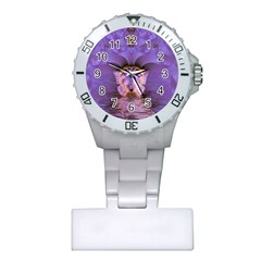 Artsy Purple Awareness Butterfly Nurses Watch by FunWithFibro