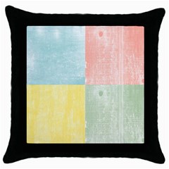 Pastel Textured Squares Black Throw Pillow Case by StuffOrSomething