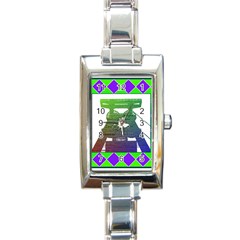 Mine Rectangular Italian Charm Watch by Siebenhuehner