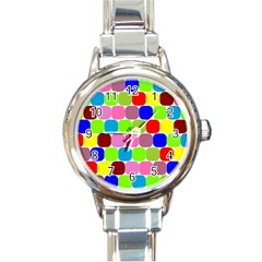 Color Round Italian Charm Watch by Siebenhuehner