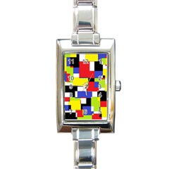 Mod Geometric Rectangular Italian Charm Watch