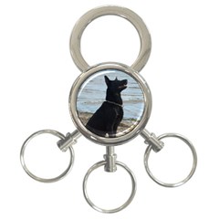 Black German Shepherd 3-ring Key Chain