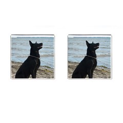 Black German Shepherd Cufflinks (square) by StuffOrSomething