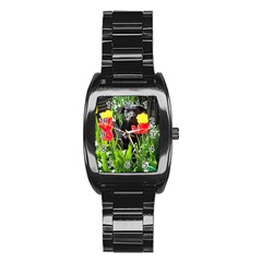 Black Gsd Pup Stainless Steel Barrel Watch by StuffOrSomething