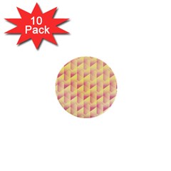 Geometric Pink & Yellow  1  Mini Button (10 Pack)