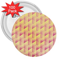 Geometric Pink & Yellow  3  Button (100 Pack)