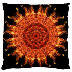 Flaming Sun Large Cushion Case (two Sided)  by Zandiepants