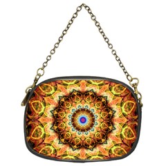 Ochre Burnt Glass Chain Purse (two Sided) 