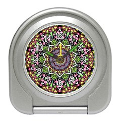 Psychedelic Leaves Mandala Desk Alarm Clock