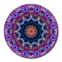 Purple Lotus 8  Mouse Pad (round)