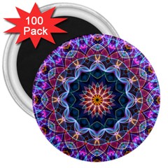 Purple Lotus 3  Button Magnet (100 Pack)