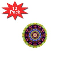 Rainbow Glass 1  Mini Button Magnet (10 Pack)