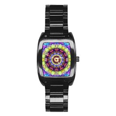 Rainbow Glass Stainless Steel Barrel Watch by Zandiepants