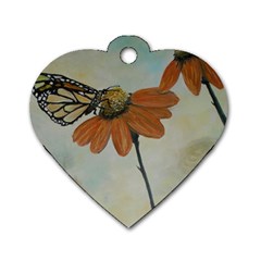 Monarch Dog Tag Heart (two Sided)