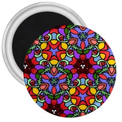 Bright Colors 3  Button Magnet