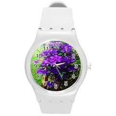 Purple Flowers Plastic Sport Watch (medium)