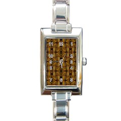 Bamboo Rectangular Italian Charm Watch