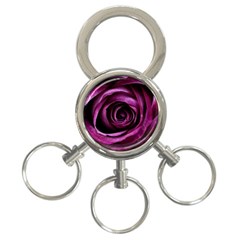 Deep Purple Rose 3-ring Key Chain by Colorfulart23