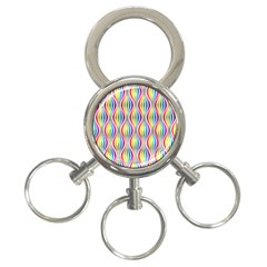 Rainbow Waves 3-ring Key Chain