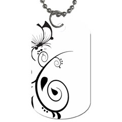 Floral Butterfly Design Dog Tag (two-sided) 